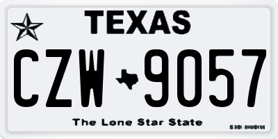TX license plate CZW9057