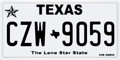 TX license plate CZW9059