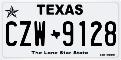 TX license plate CZW9128