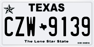 TX license plate CZW9139
