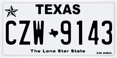 TX license plate CZW9143
