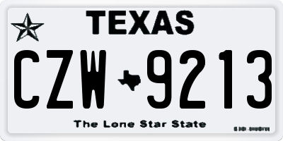 TX license plate CZW9213