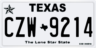TX license plate CZW9214