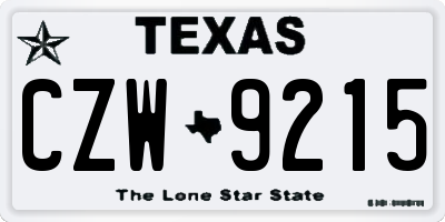 TX license plate CZW9215