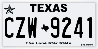 TX license plate CZW9241