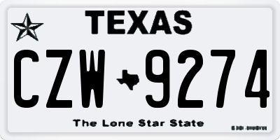 TX license plate CZW9274