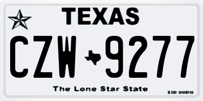 TX license plate CZW9277