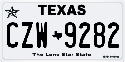 TX license plate CZW9282