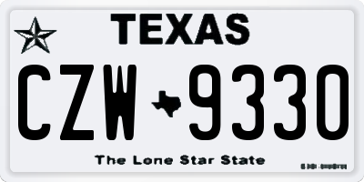 TX license plate CZW9330