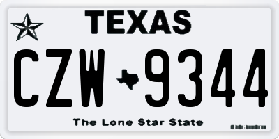 TX license plate CZW9344