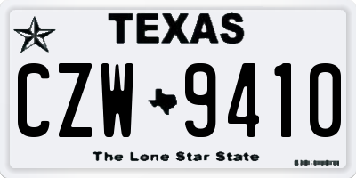TX license plate CZW9410