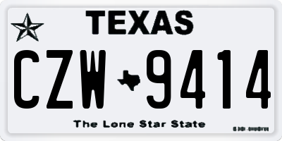 TX license plate CZW9414