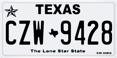 TX license plate CZW9428