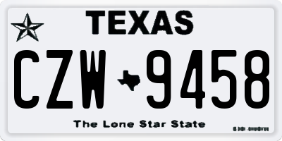 TX license plate CZW9458