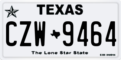 TX license plate CZW9464