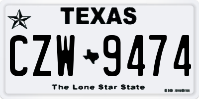 TX license plate CZW9474