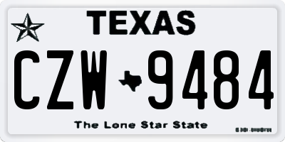 TX license plate CZW9484
