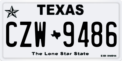 TX license plate CZW9486