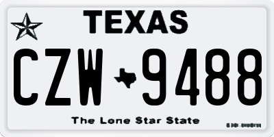 TX license plate CZW9488