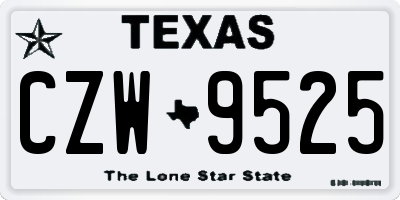 TX license plate CZW9525