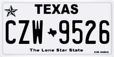 TX license plate CZW9526
