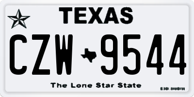TX license plate CZW9544