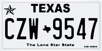 TX license plate CZW9547