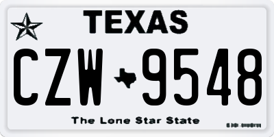 TX license plate CZW9548