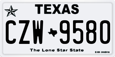 TX license plate CZW9580