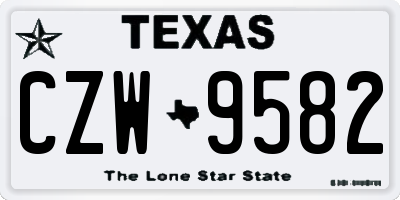 TX license plate CZW9582