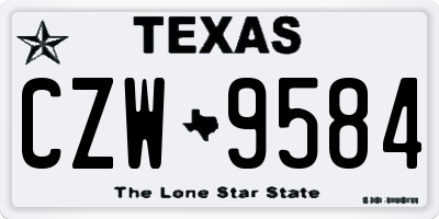 TX license plate CZW9584