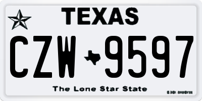 TX license plate CZW9597