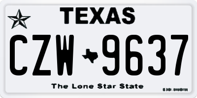 TX license plate CZW9637