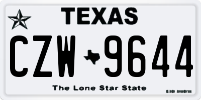 TX license plate CZW9644