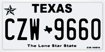 TX license plate CZW9660