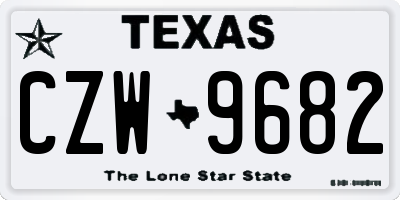 TX license plate CZW9682