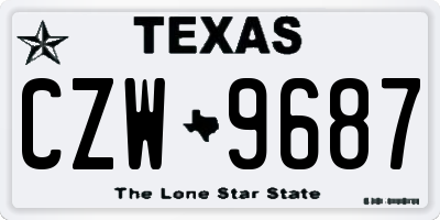 TX license plate CZW9687