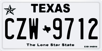 TX license plate CZW9712