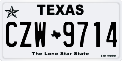TX license plate CZW9714
