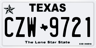 TX license plate CZW9721