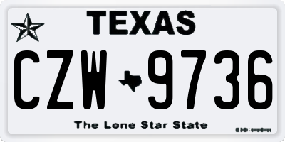 TX license plate CZW9736