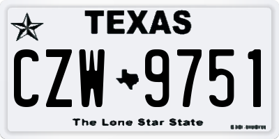 TX license plate CZW9751