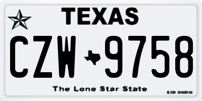 TX license plate CZW9758