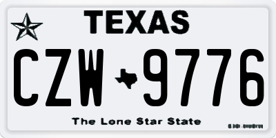 TX license plate CZW9776