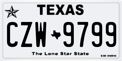 TX license plate CZW9799