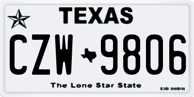 TX license plate CZW9806