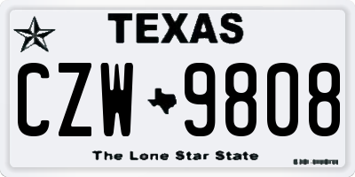 TX license plate CZW9808