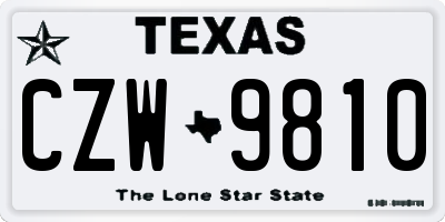 TX license plate CZW9810