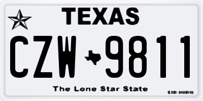 TX license plate CZW9811