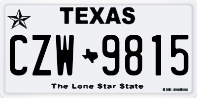 TX license plate CZW9815